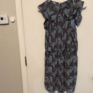 Charlotte Russe Blue and Black Paisley Mini Dress